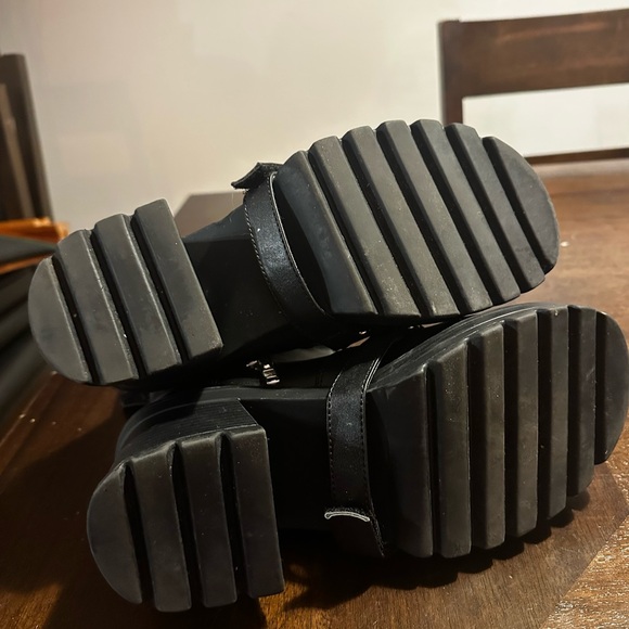 Demonia Black Heeled Boot with Silver Hardware - Picture 5 of 5